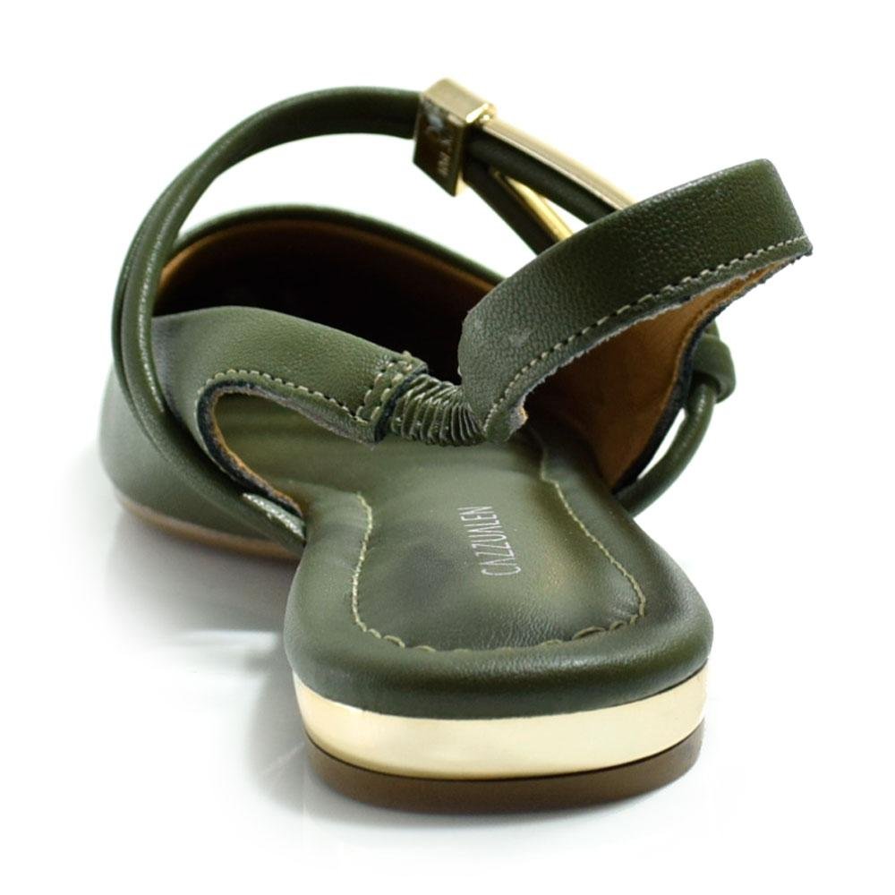 Sapatilha Slingback Feminina Cazzualen T2019-086 Verde 4