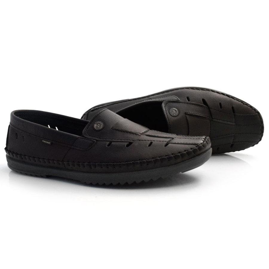 Sapatilha Masculina de Couro Free Way LOGAN-2 Preto 2