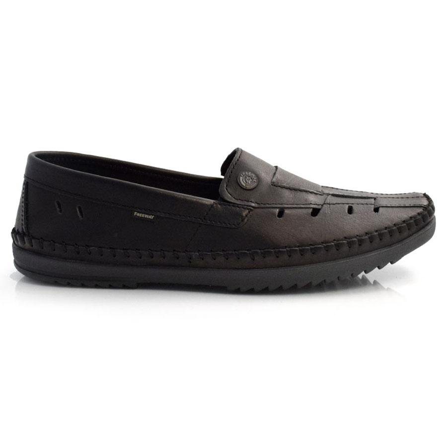 Sapatilha Masculina de Couro Free Way LOGAN-2 Preto 3