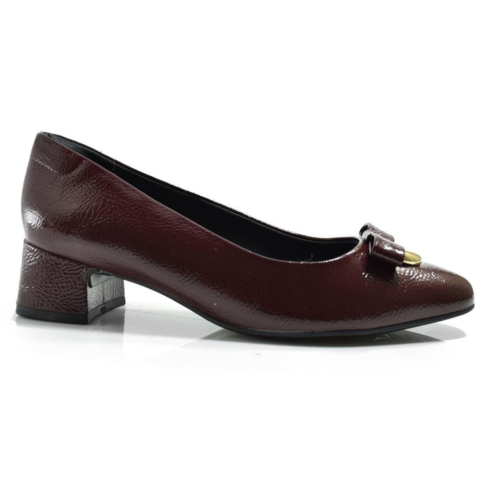 Scarpin de Salto Bloco Feminino Comfortflex 2598301 Bordô 3