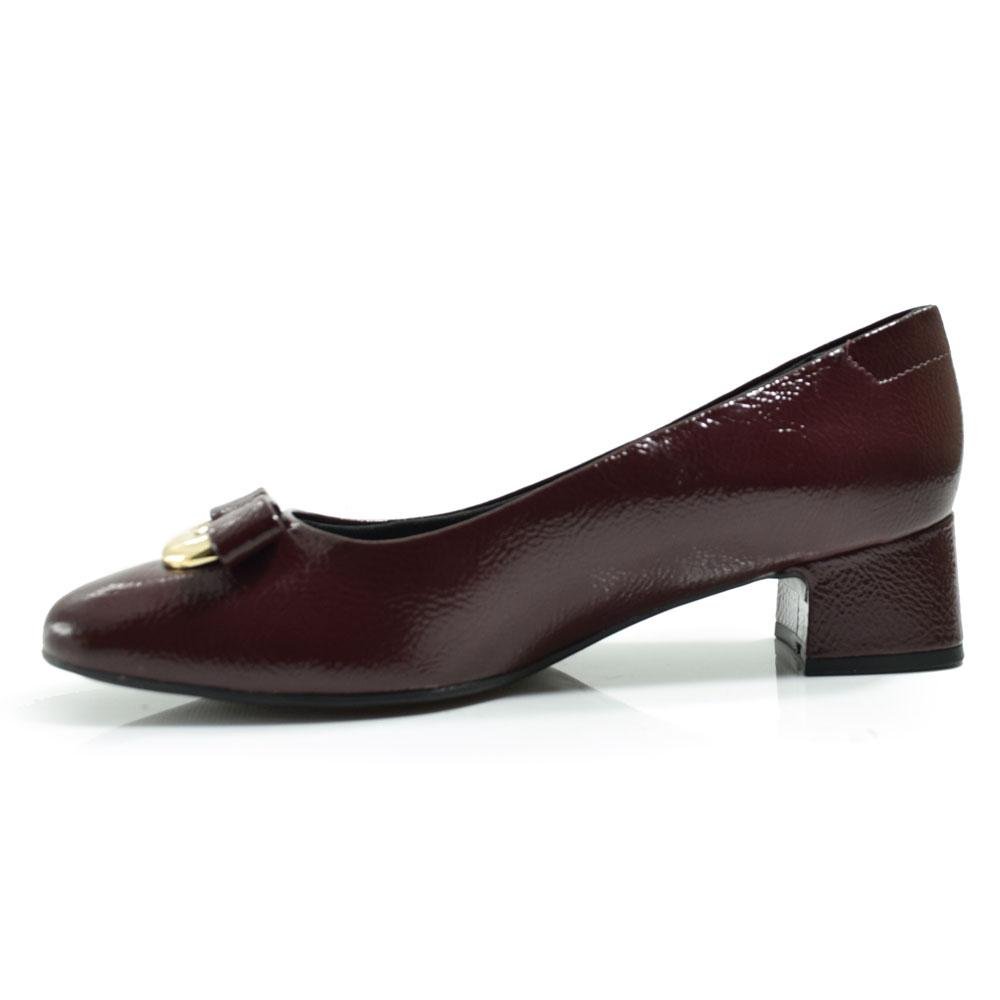 Scarpin de Salto Bloco Feminino Comfortflex 2598301 Bordô 5
