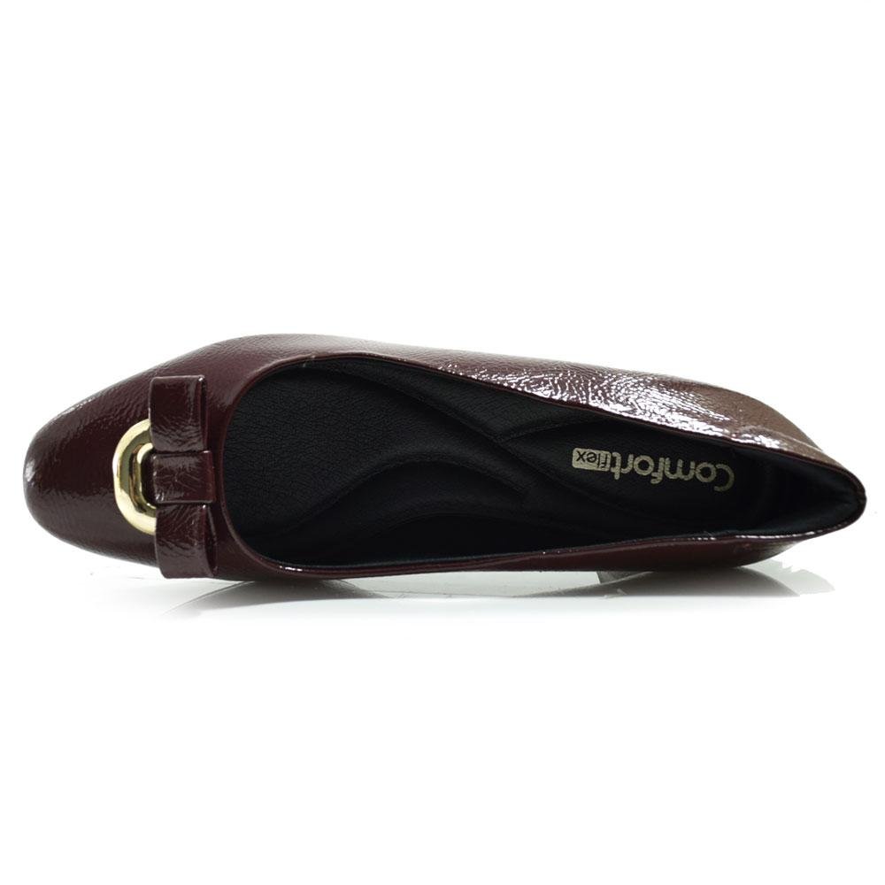 Scarpin de Salto Bloco Feminino Comfortflex 2598301 Bordô 6