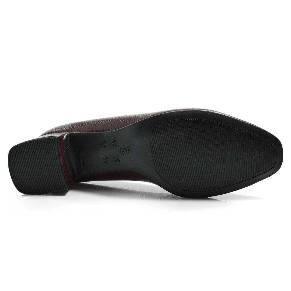 Scarpin de Salto Bloco Feminino Comfortflex 2598301 Bordô 7
