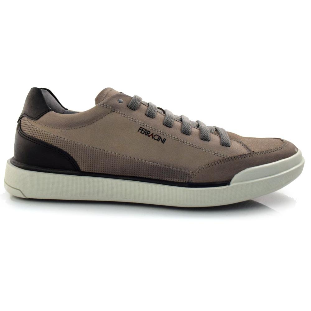 Sapatênis Masculino de Couro Ferracini 1056 Cinza 3