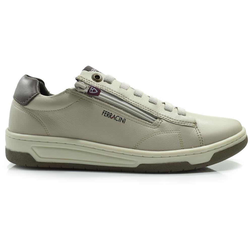 Sapatênis Masculino de Couro Ferracini Vox 8052 Creme 3