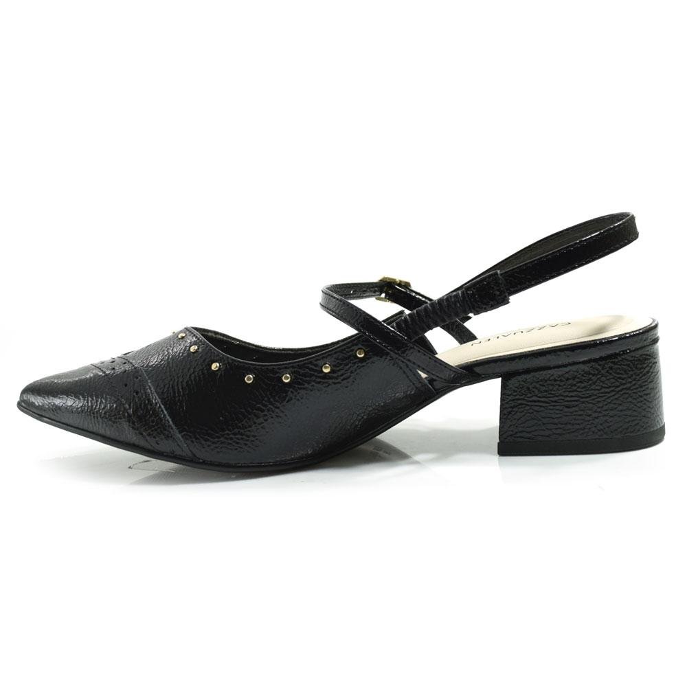 Scarpin Slingback Feminino Cazzualen T3628-110 Preto 5