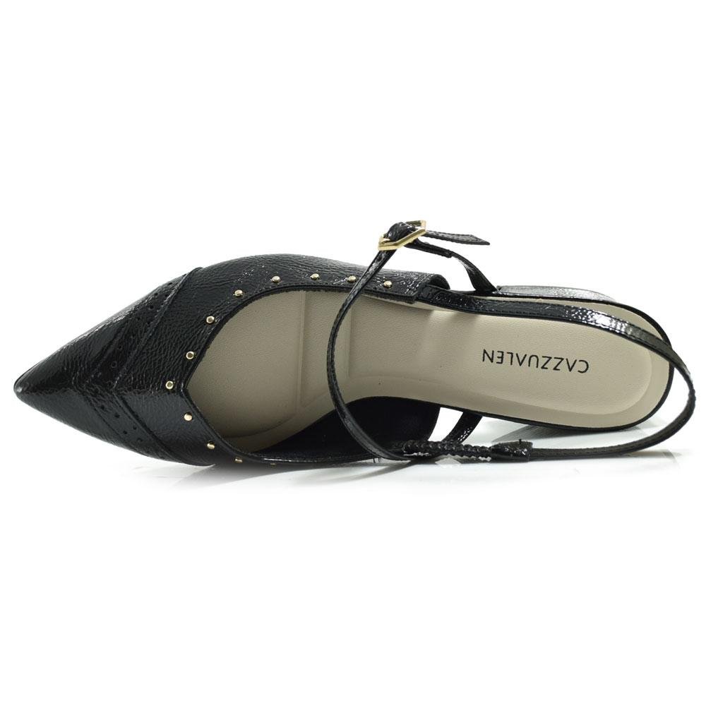 Scarpin Slingback Feminino Cazzualen T3628-110 Preto 6
