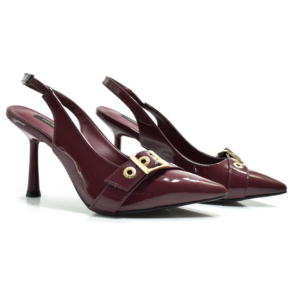 Scarpin Slingback Feminino Via Marte 037-010-02 Bordô 2