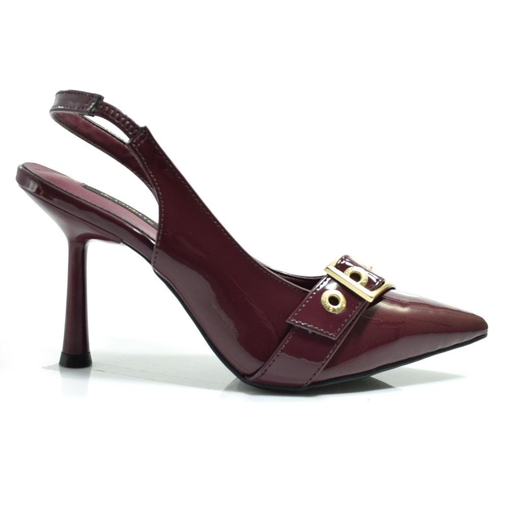 Scarpin Slingback Feminino Via Marte 037-010-02 Bordô 3