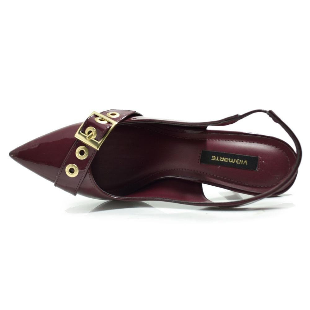 Scarpin Slingback Feminino Via Marte 037-010-02 Bordô 6