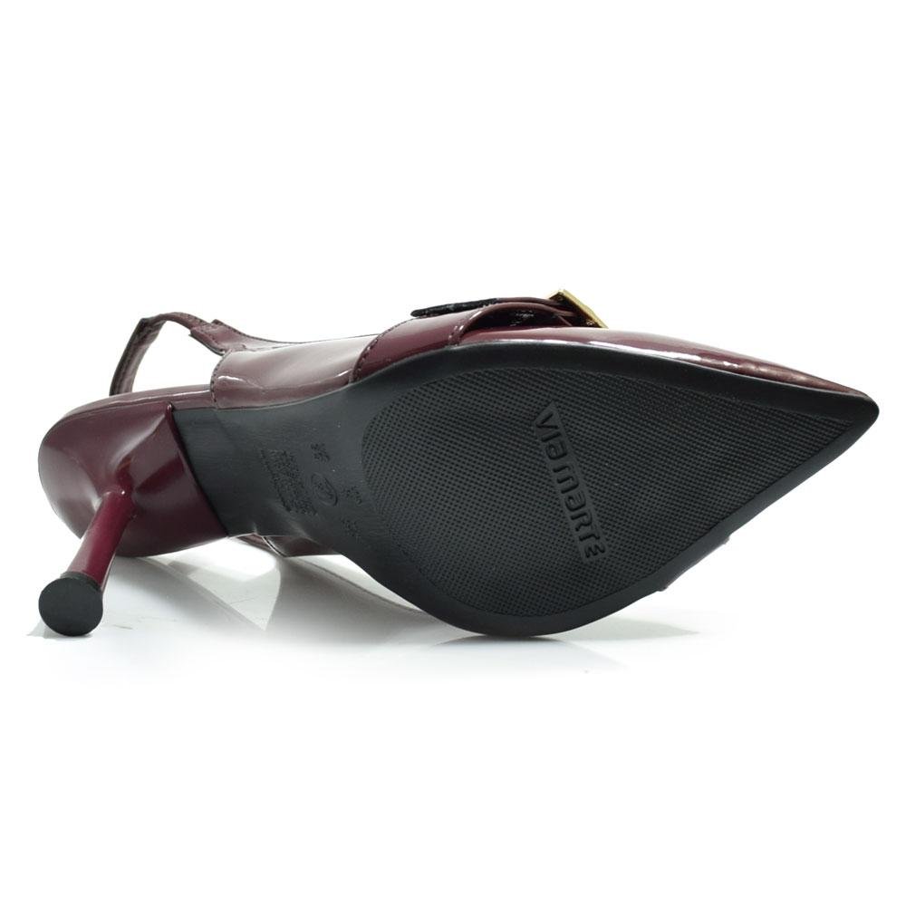 Scarpin Slingback Feminino Via Marte 037-010-02 Bordô 7