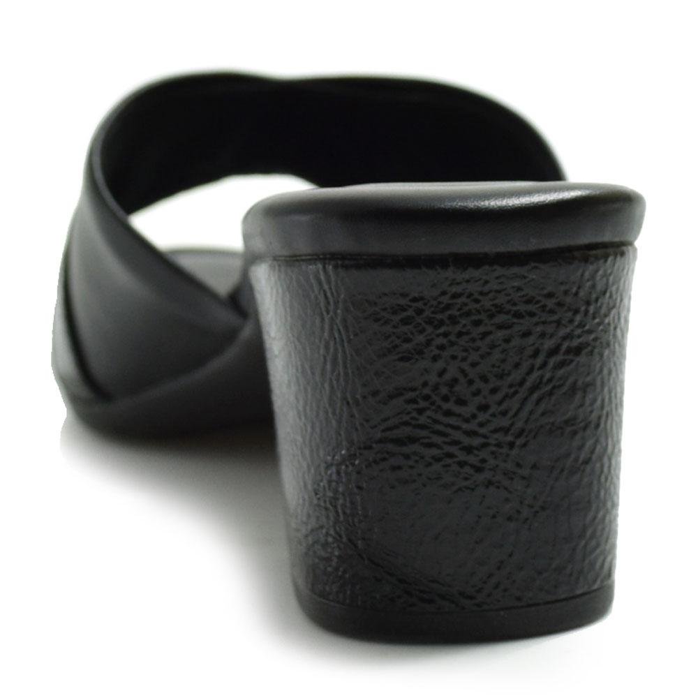 Tamanco de Salto Bloco Feminino Comfortflex 2557401 Preto 4