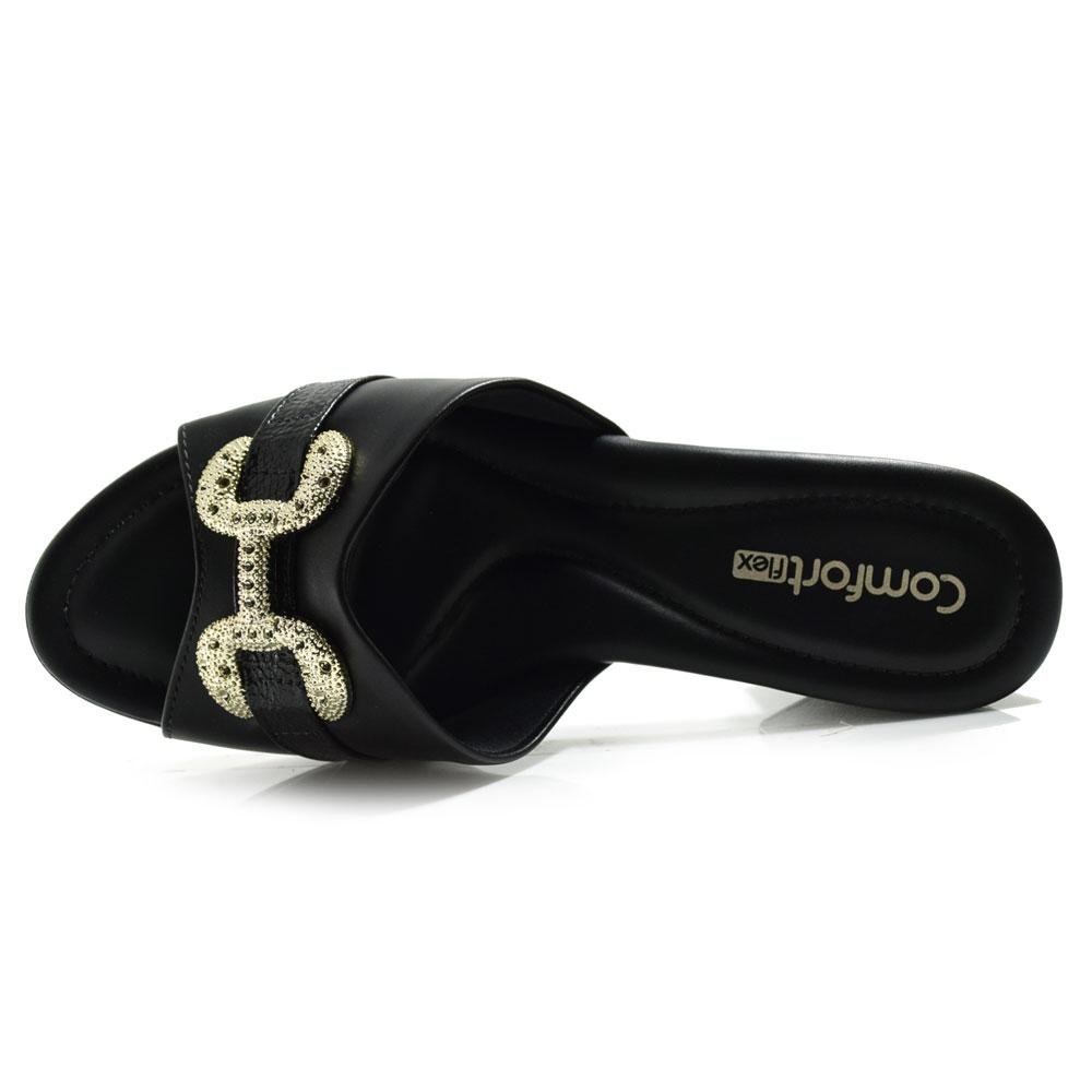 Tamanco de Salto Bloco Feminino Comfortflex 2557401 Preto 6