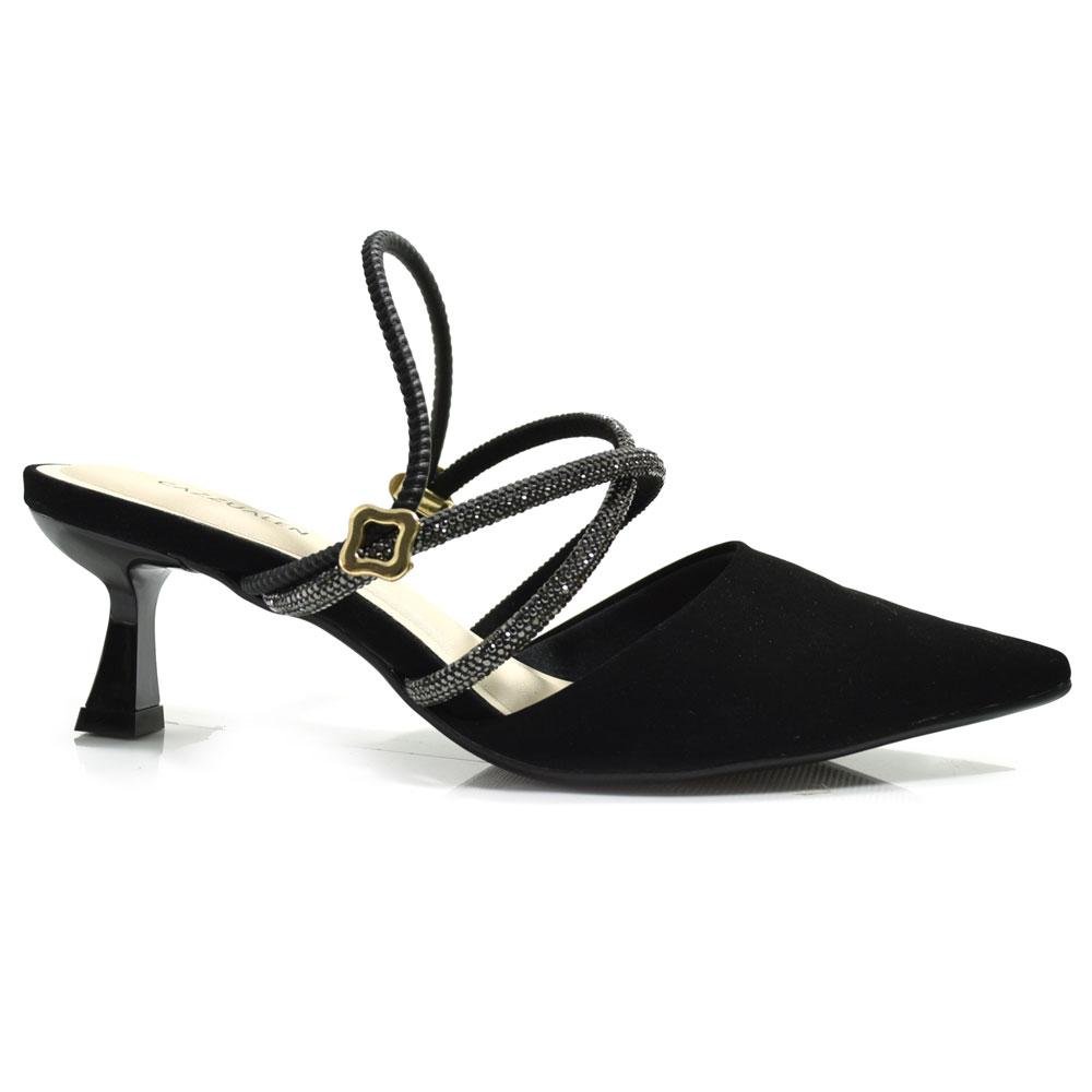 Scarpin Slingback Feminino Cazzualen T3814-331 NB Preto 3