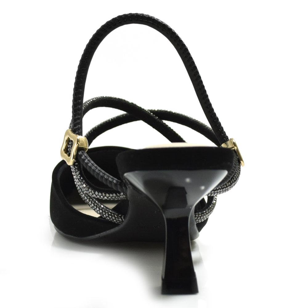 Scarpin Slingback Feminino Cazzualen T3814-331 NB Preto 4