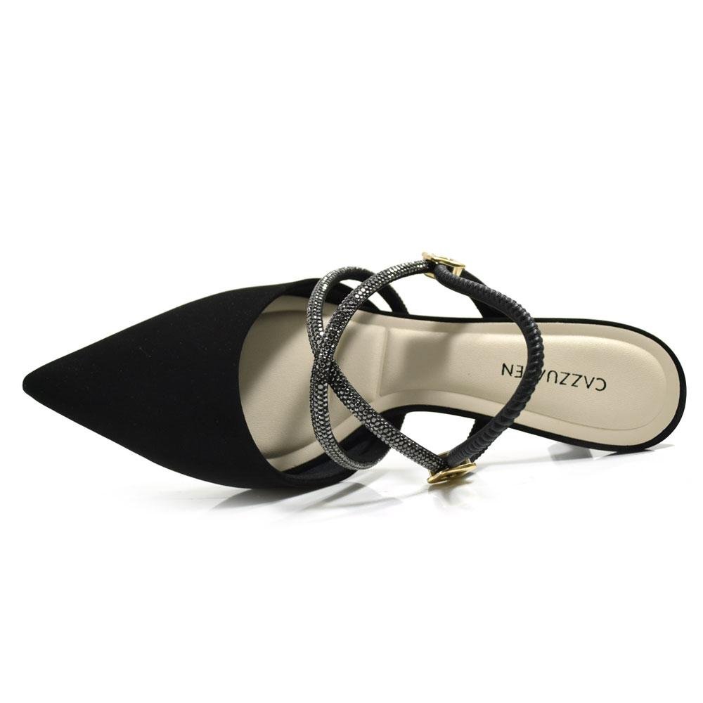 Scarpin Slingback Feminino Cazzualen T3814-331 NB Preto 6