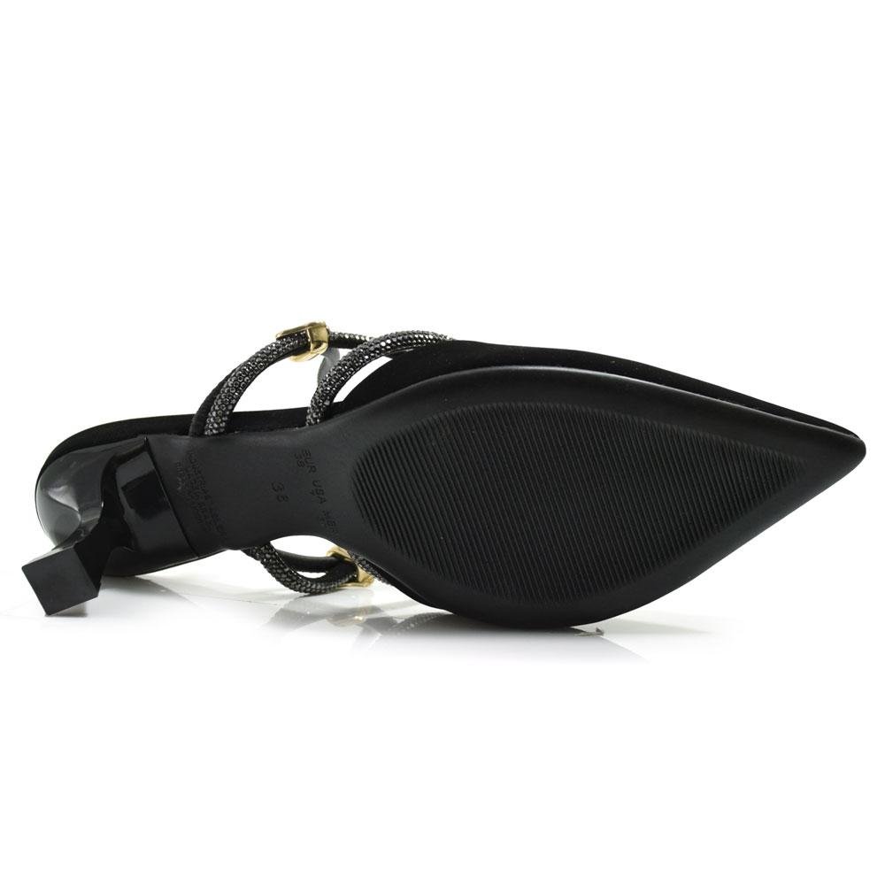 Scarpin Slingback Feminino Cazzualen T3814-331 NB Preto 7