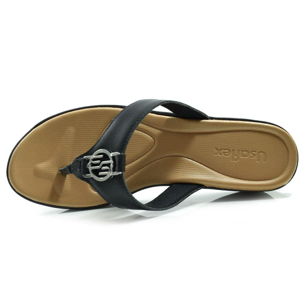 Tamanco de Couro Feminino Usaflex AF0406 Preto 6
