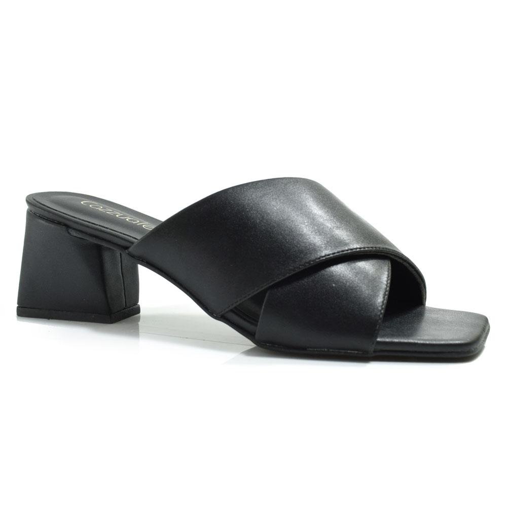 Tamanco de Salto Bloco Feminino Cazzualen 75077 Preto 1