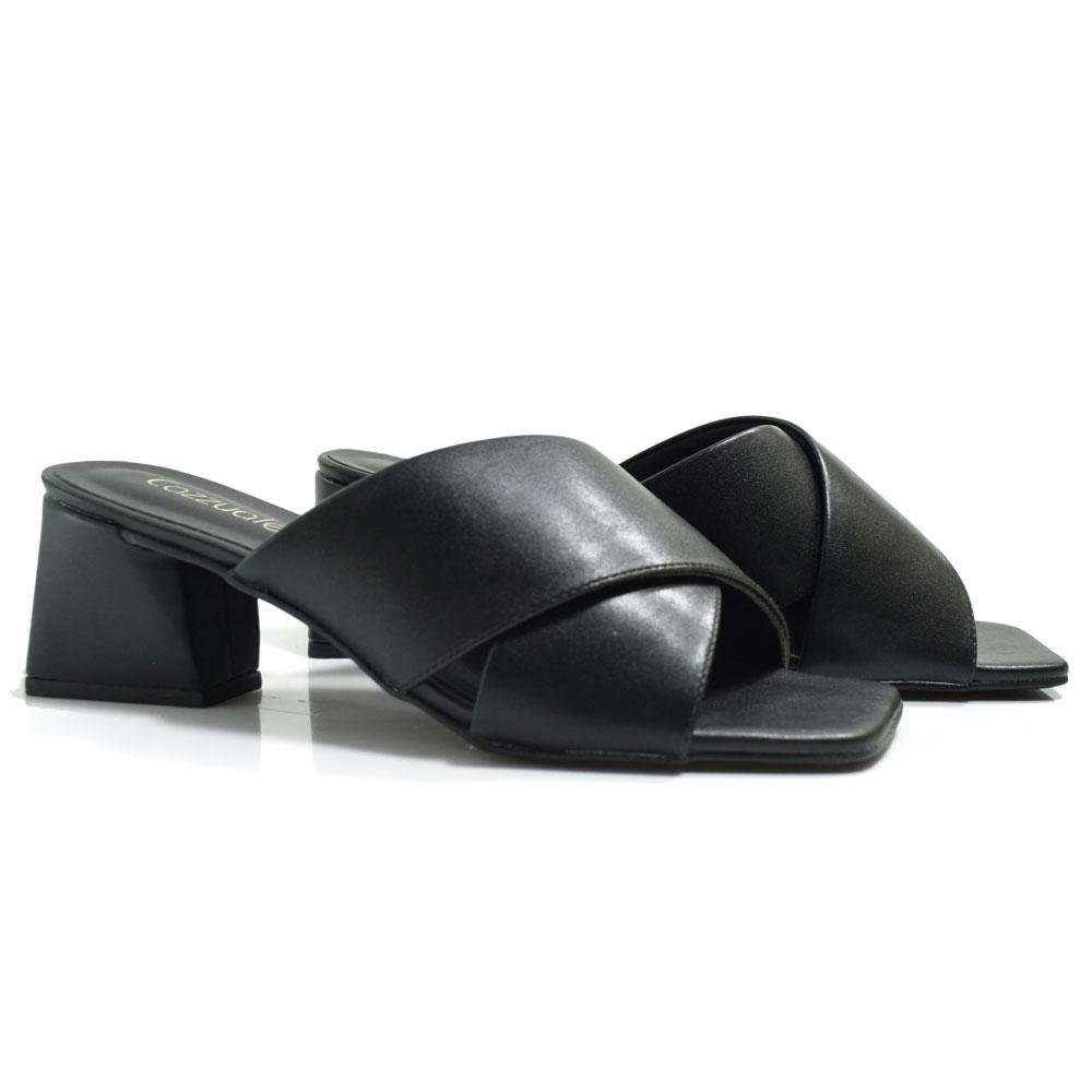 Tamanco de Salto Bloco Feminino Cazzualen 75077 Preto 2