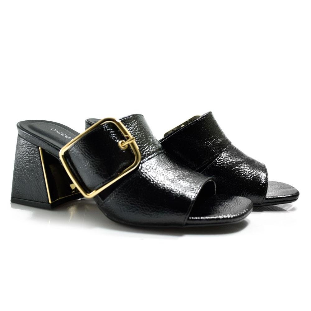 Tamanco de Salto Bloco Feminino Cazzualen T6099-130 Preto 2