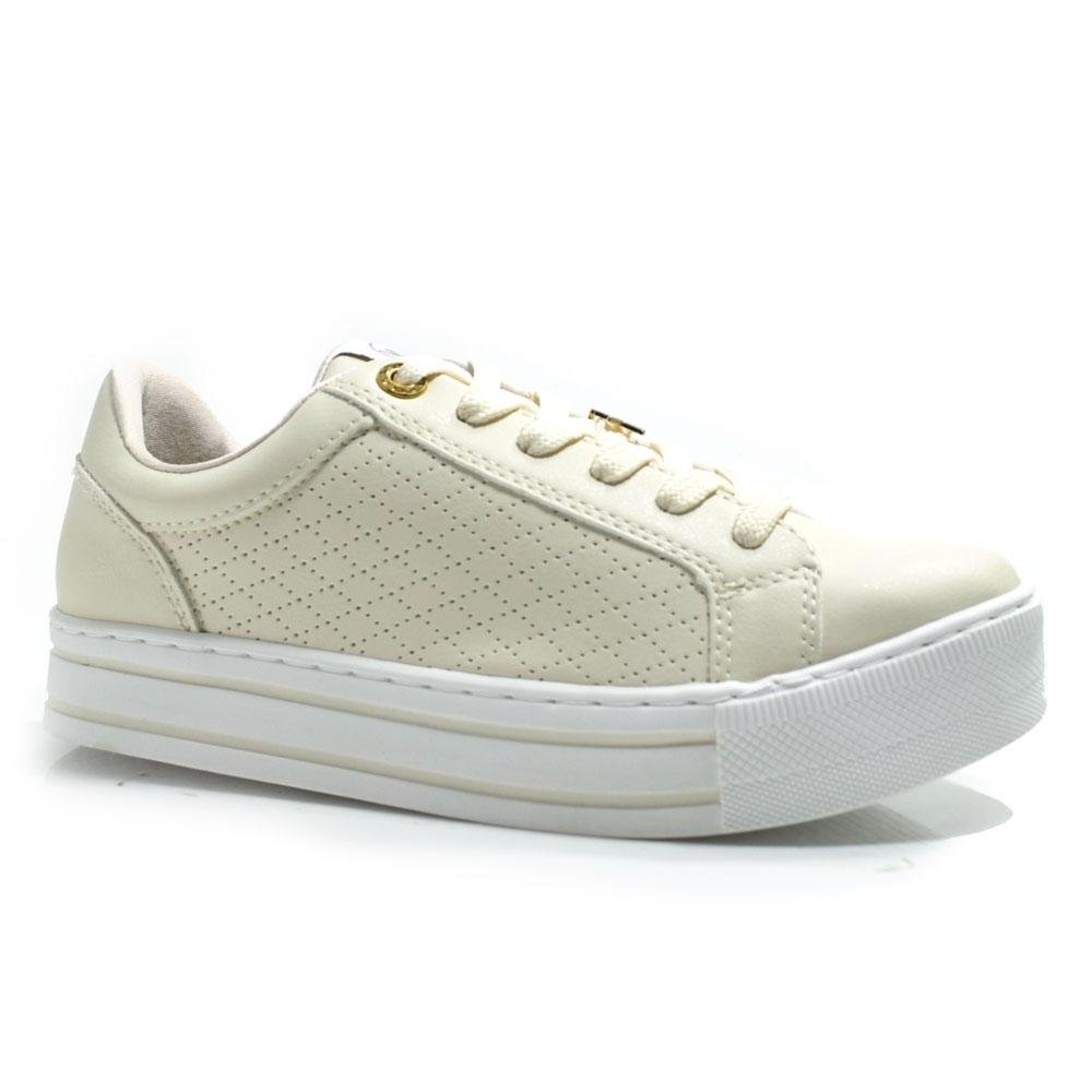 Tênis Branco Casual Feminino Via Marte 010-013-01