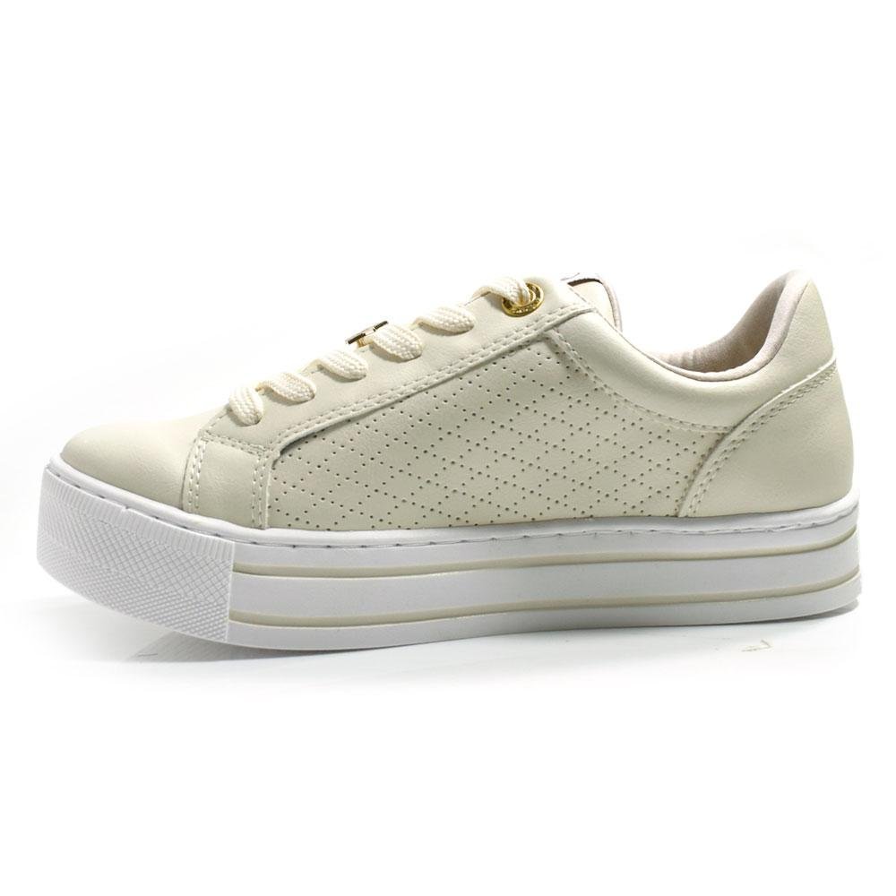 Tênis Branco Casual Feminino Via Marte 010-013-01 Creme 5