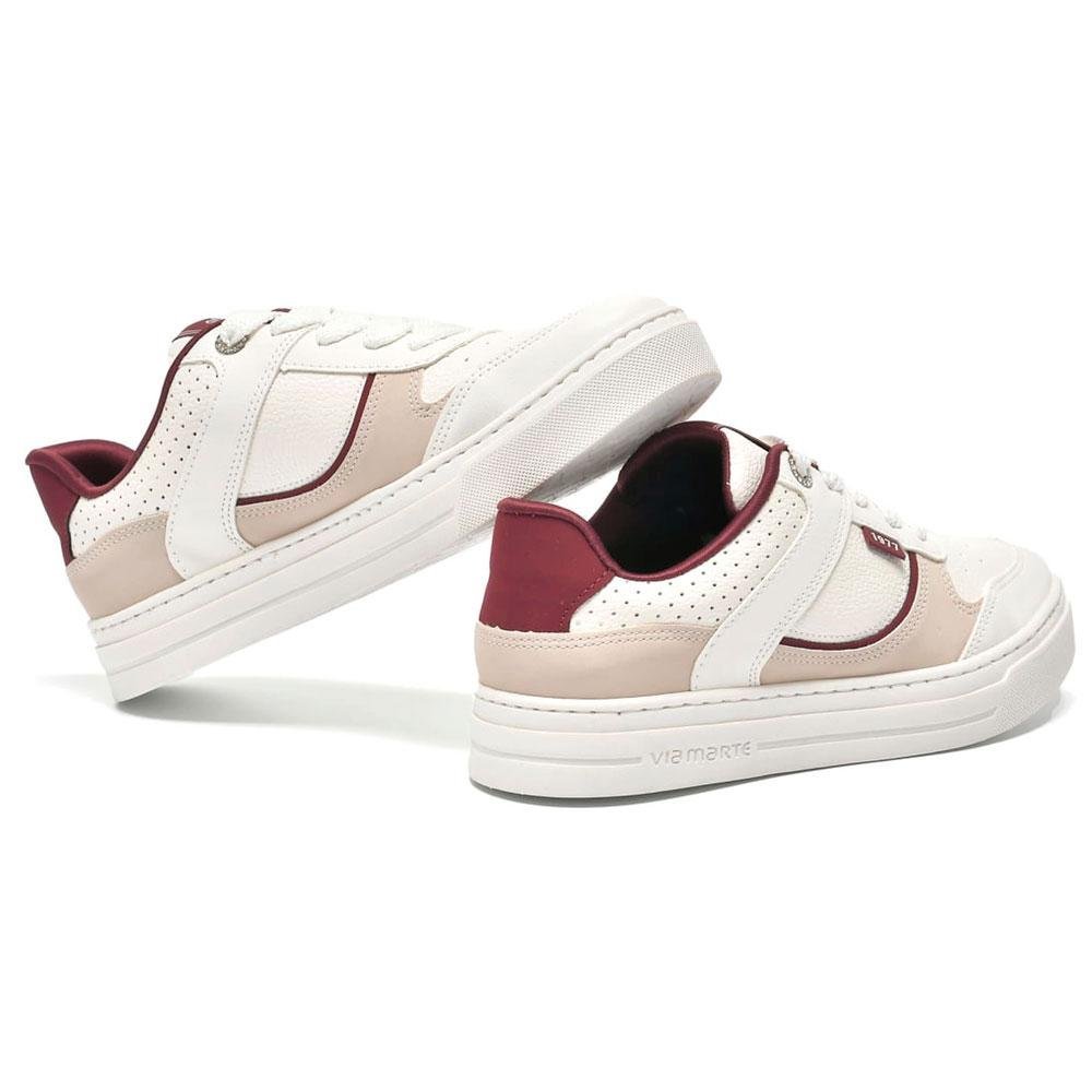 Tênis Casual Feminino Via Marte 281-004-01 Branco/Rosa 2