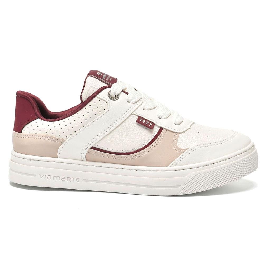 Tênis Casual Feminino Via Marte 281-004-01 Branco/Rosa 3