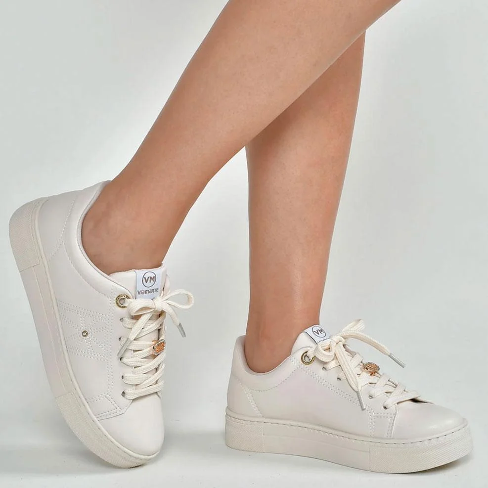 Tênis Casual Feminino Via Marte 138-005-04 Creme 4