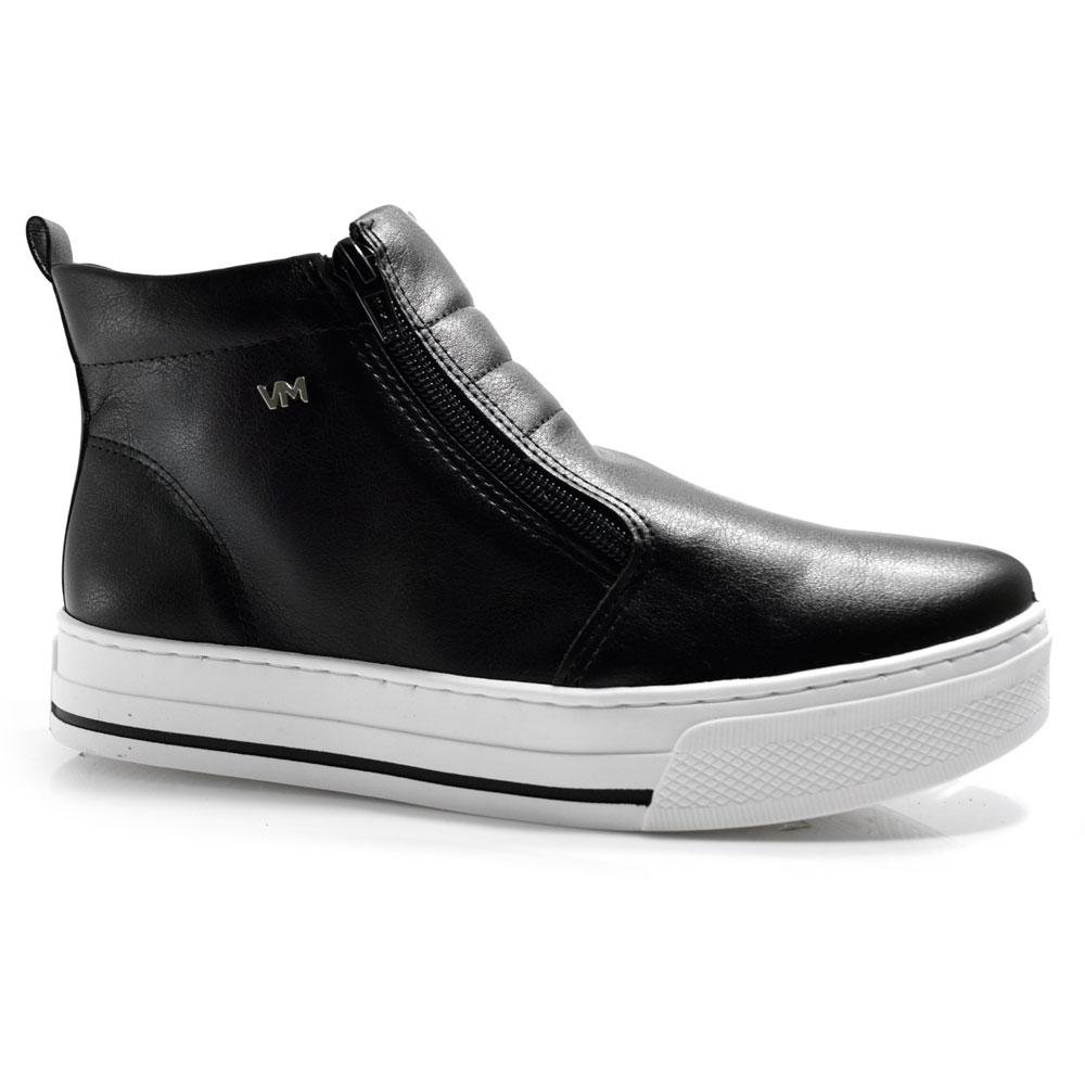 Tênis de Cano Alto Feminino Via Marte 030-002-02 Preto