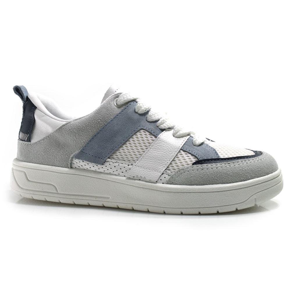 Tênis de Couro Feminino Suzzara 47037 Branco/Azul/Cinza 1