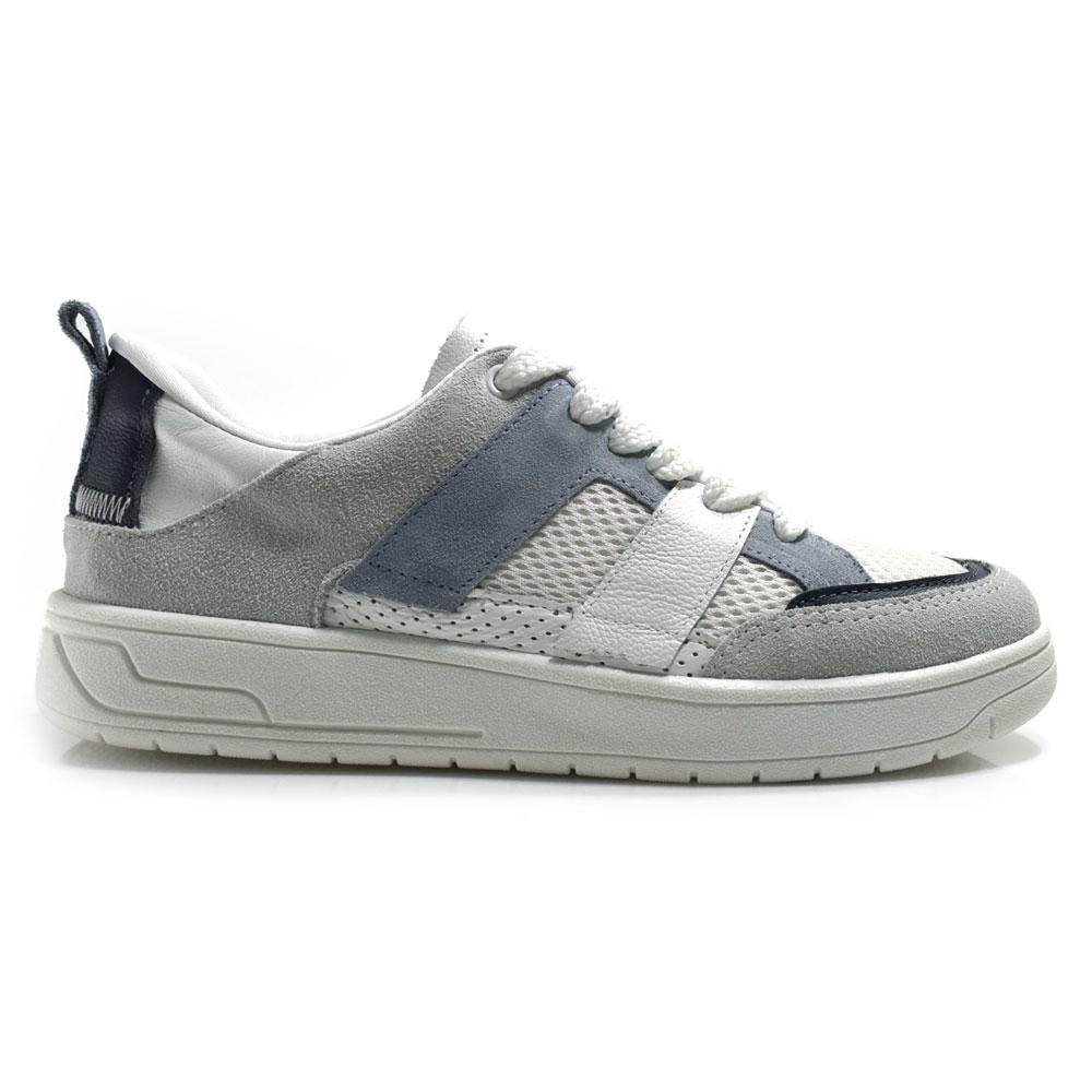 Tênis de Couro Feminino Suzzara 47037 Branco/Azul/Cinza 3