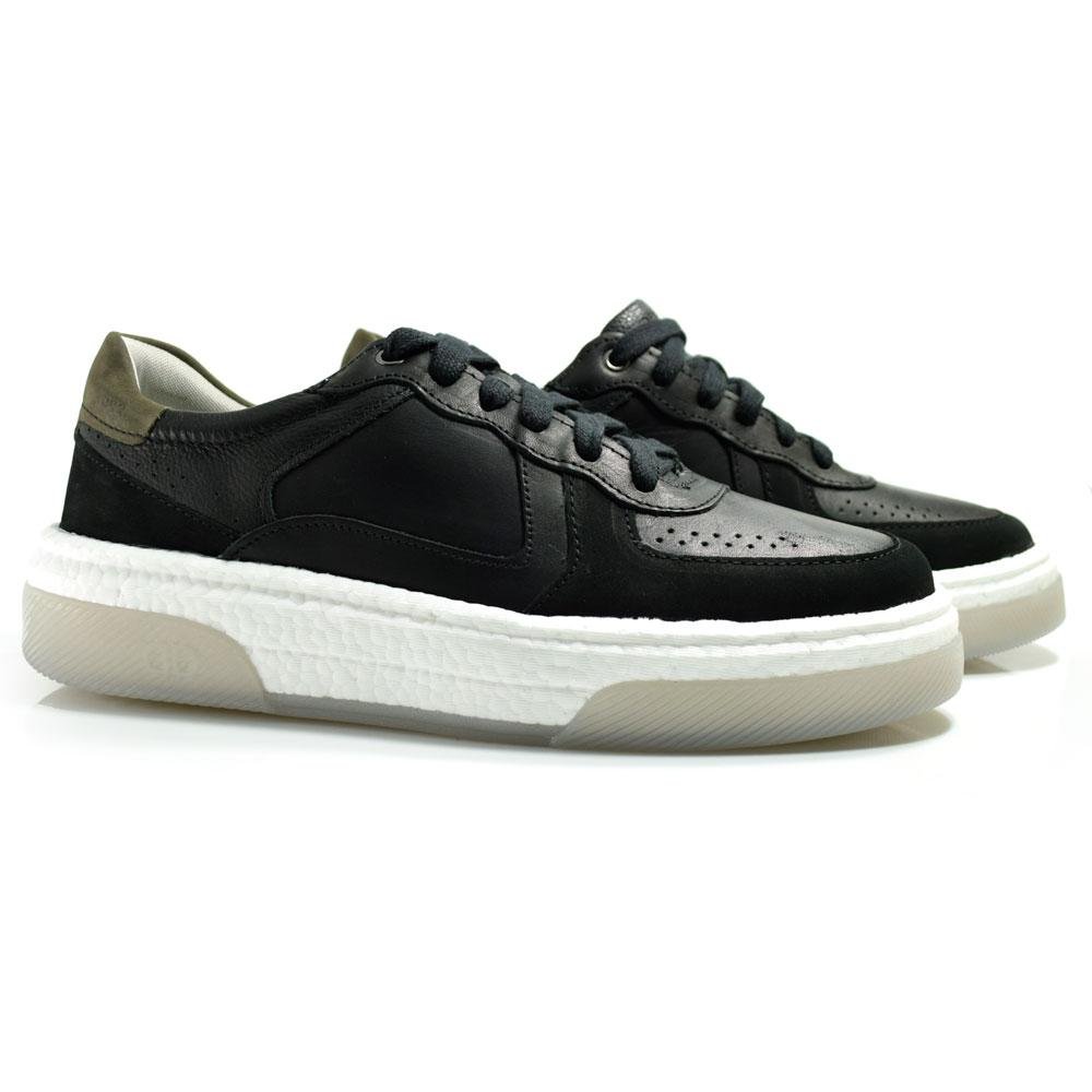 Tênis de Couro Masculino Democrata Beat Pulse 623101 Preto 2