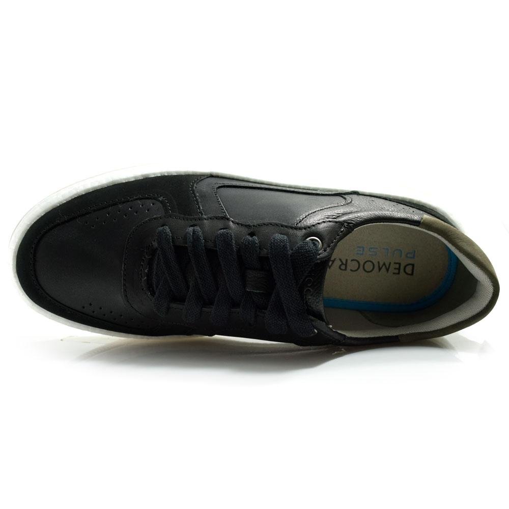 Tênis de Couro Masculino Democrata Beat Pulse 623101 Preto 6