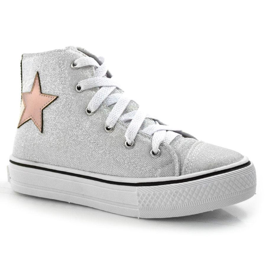 Tênis Infantil Feminino de Cano Alto Ykes LUREX