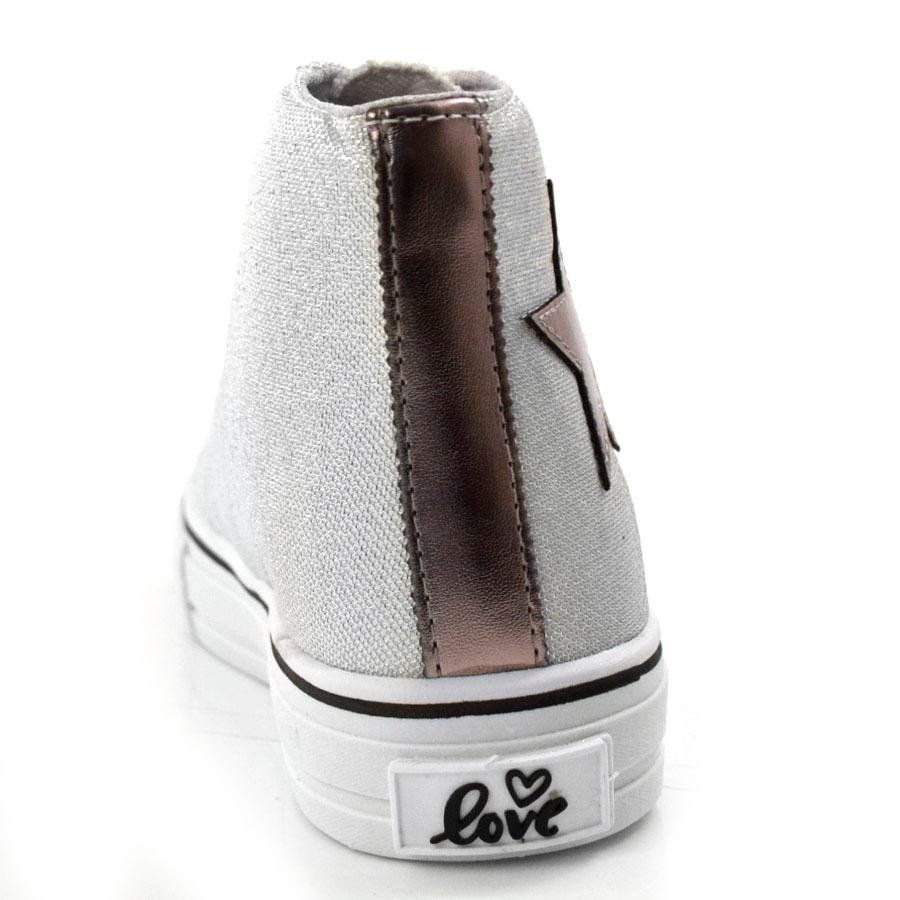Tênis Infantil Feminino de Cano Alto Ykes LUREX Cinza 4