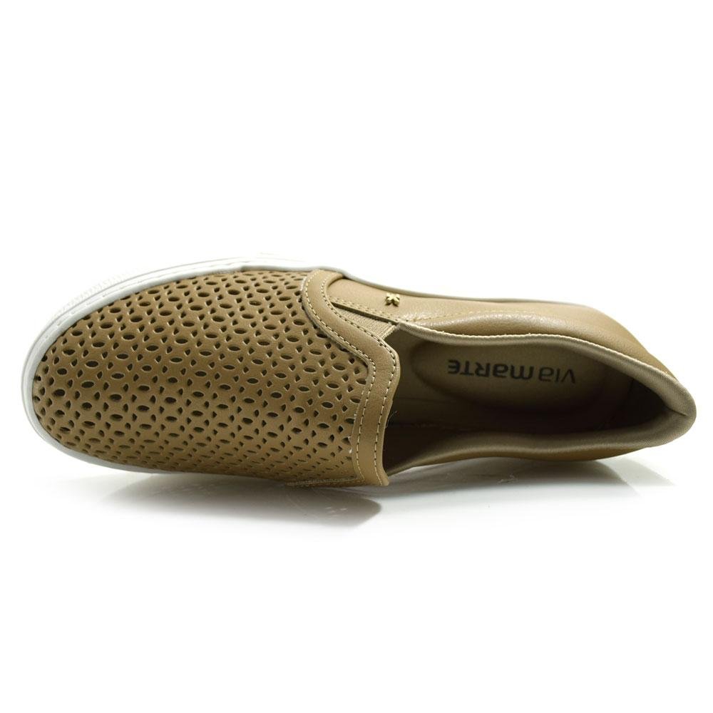 Tênis Slip On Feminino Via Marte Marrom 6