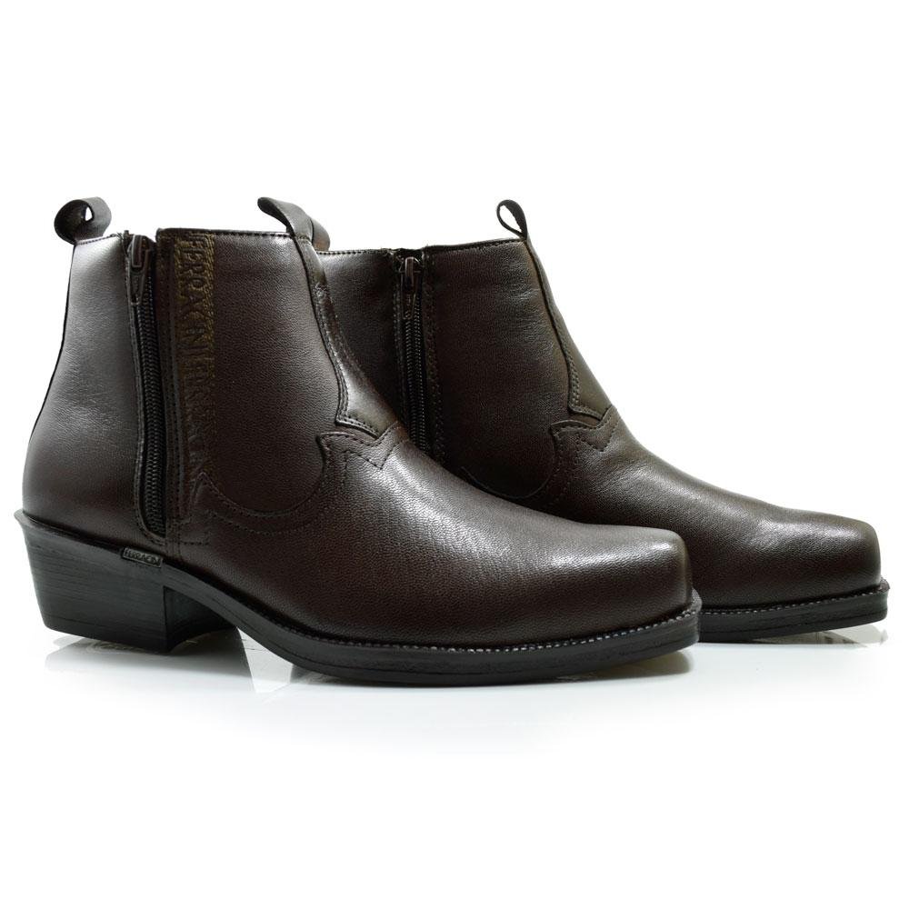Bota Masculina Ferracini de Couro New Country 8907 Marrom 2