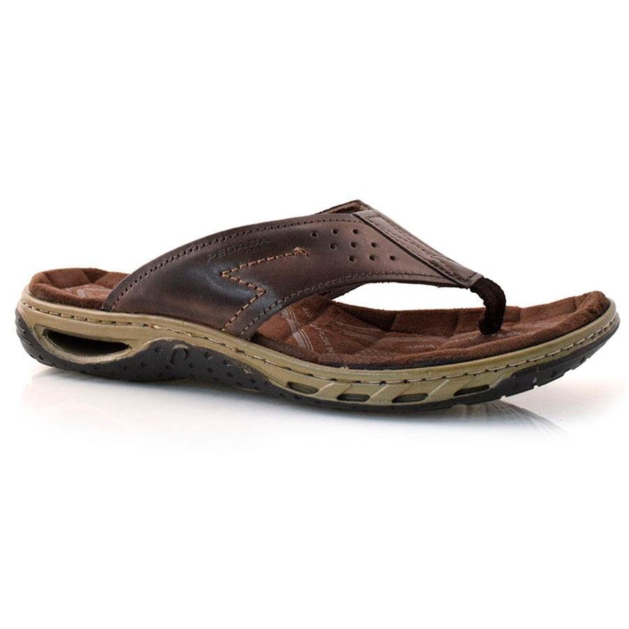 Chinelo Masculino de Couro Pegada 131663 Marrom 1