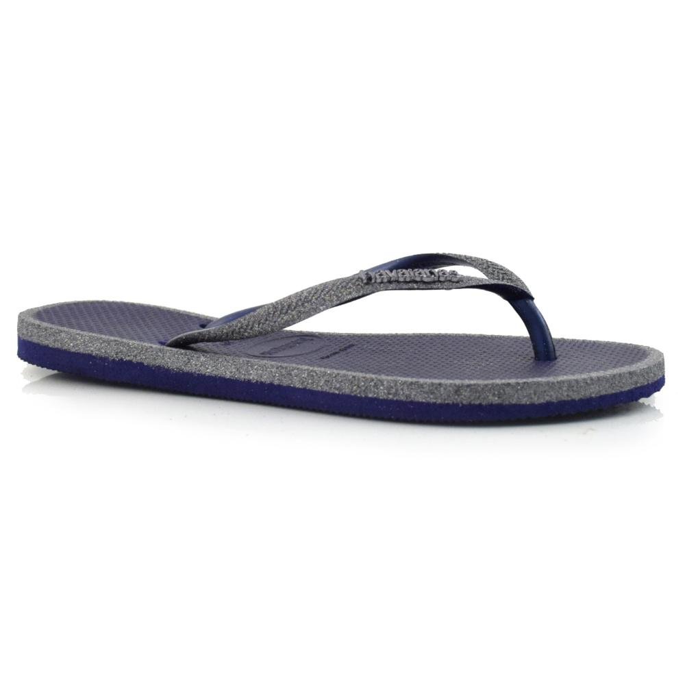 Chinelo Feminino Havaianas Slim Glitter 4148313 Azul 2