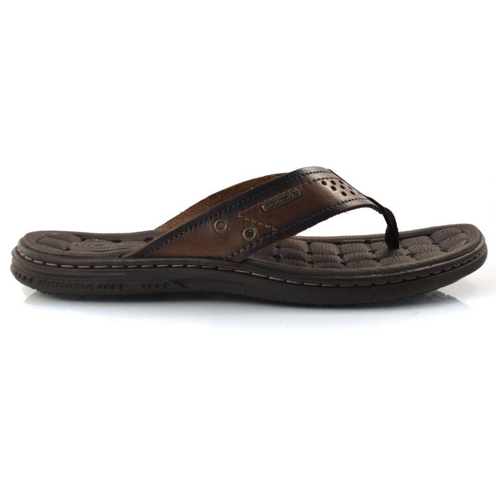 Chinelo Masculino de Couro Pegada 131221 Marrom 3