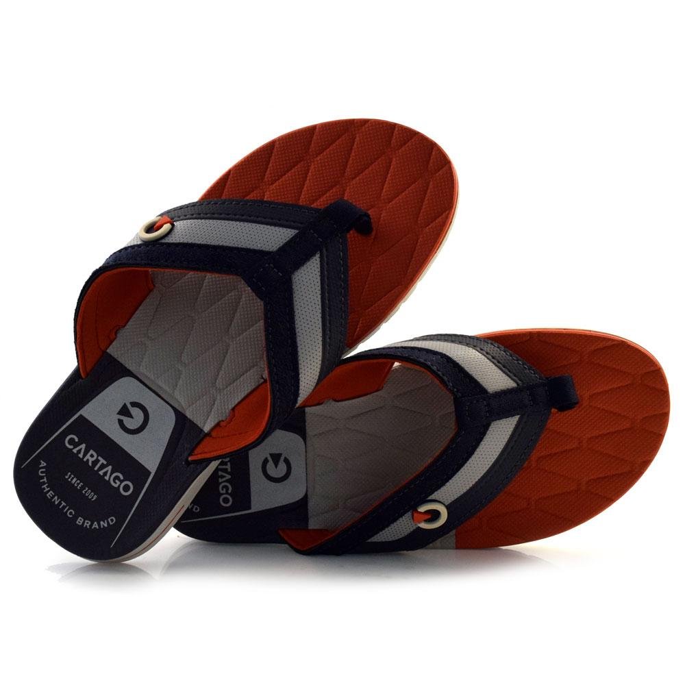 Chinelo Masculino Em Couro Dedo Pegada Marrom Marrom