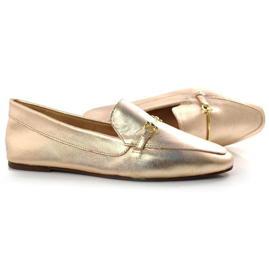 Loafer Feminino de Couro Suzzara 74704 Champagne 2