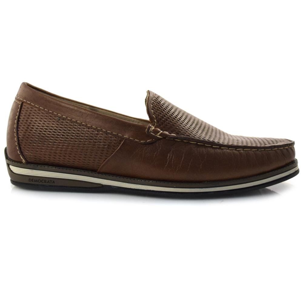 Mocassim Masculino de Couro Democrata 135201 Marrom 3
