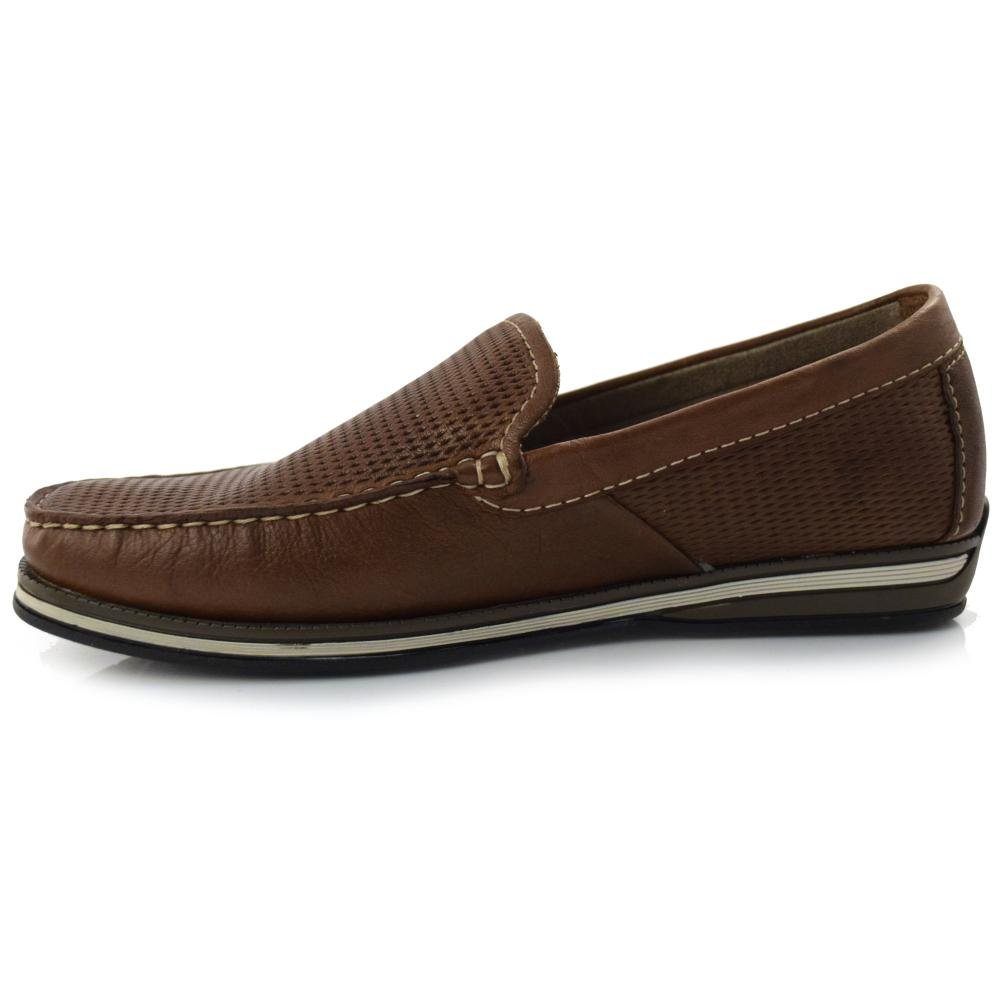 Mocassim Masculino de Couro Democrata 135201 Marrom 5