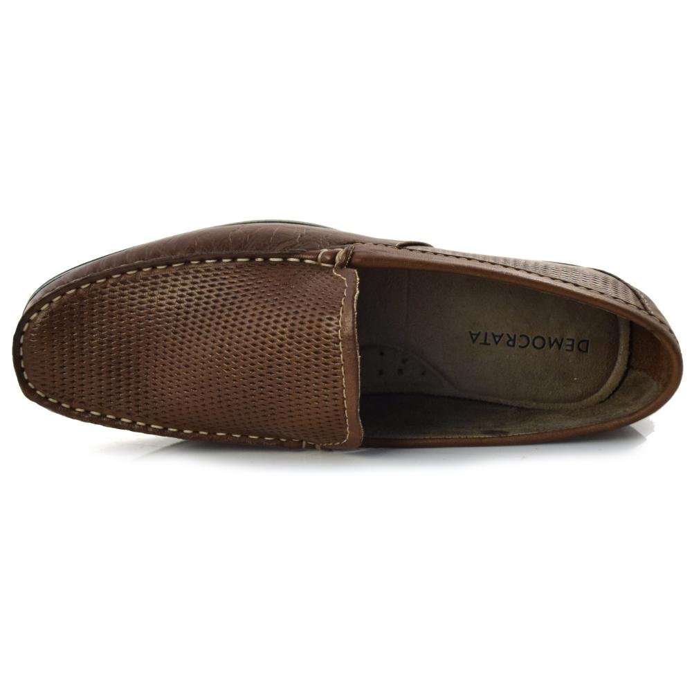 Mocassim Masculino de Couro Democrata 135201 Marrom 6