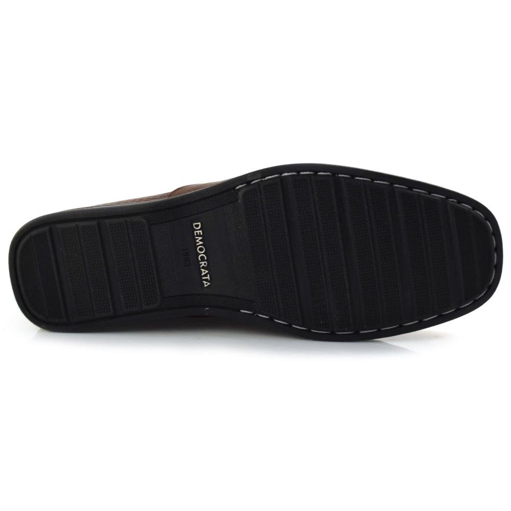 Mocassim Masculino de Couro Democrata 135201 Marrom 7