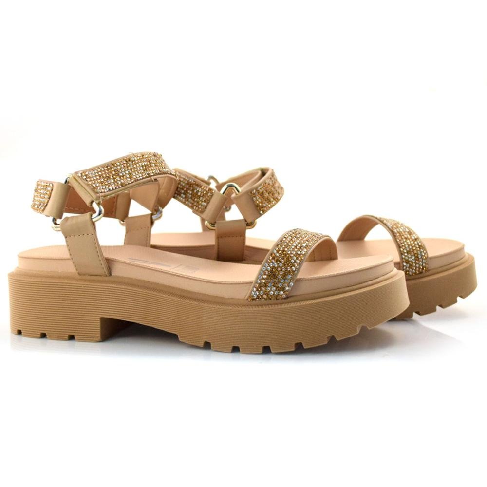 Papete Feminina Vizzano Strass 6499.103.7286 Bege 1
