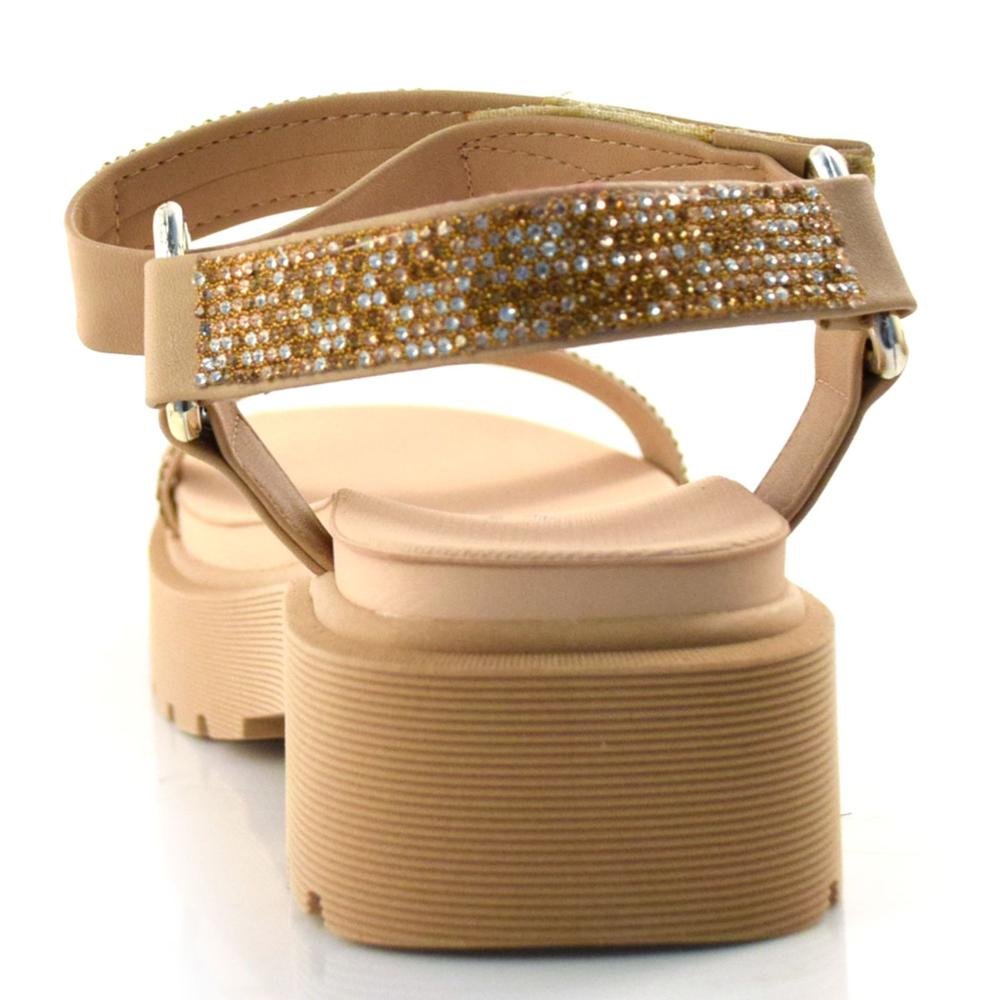 Papete Feminina Vizzano Strass 6499.103.7286 Bege 5